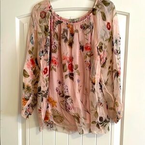 Viola Borgia Floral Sheer Women's Top - Pink